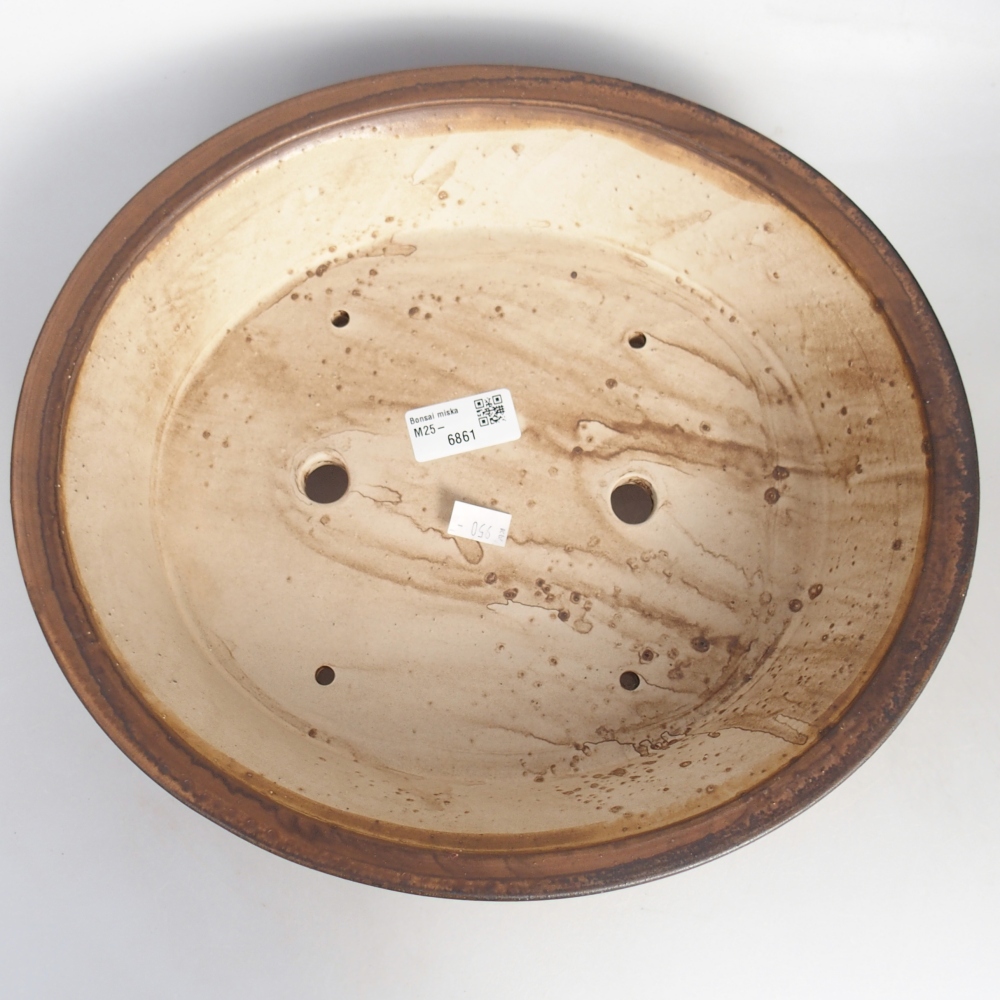 kerámia bonsai tál 32 x 29 x 7 cm, barna