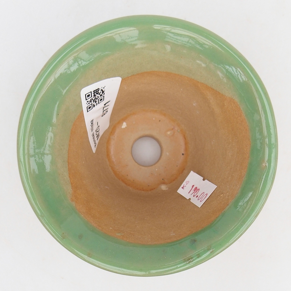 kerámia bonsai tál 10,5 x 10,5 x 7 cm, zöld