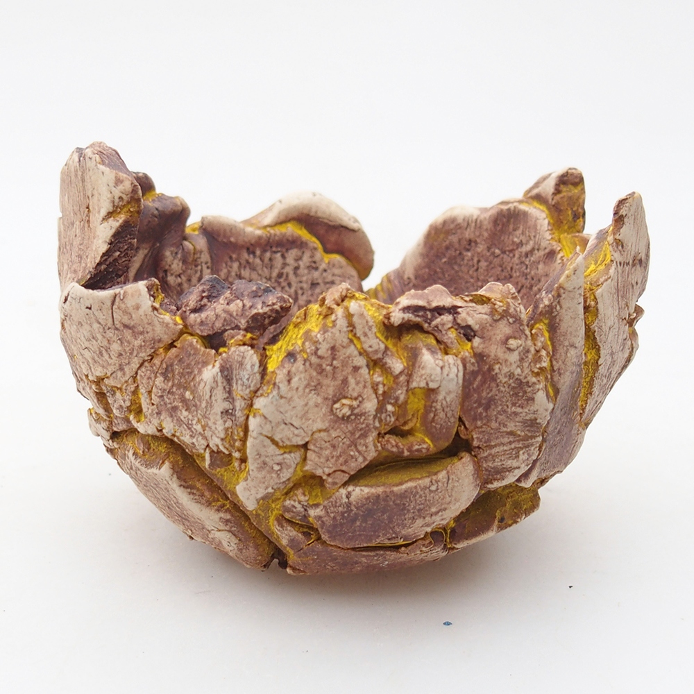 Kerámia kagyló 9,5 x 9 x 7 cm , sárga színű