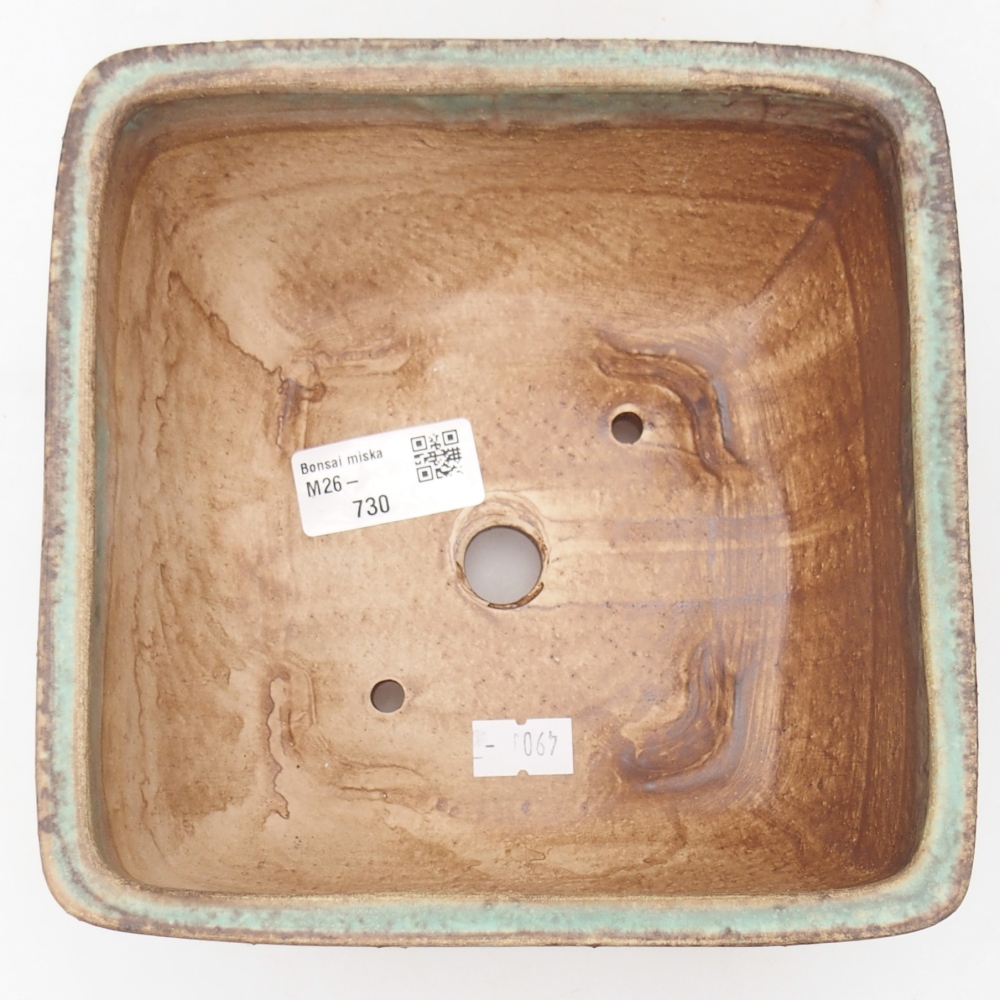kerámia bonsai tál 16 x 16 x 9,5 cm, zöld