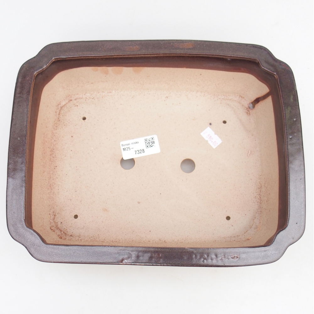 kerámia bonsai tál 27,5 x 22 x 7 cm, barna