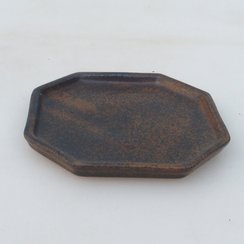 Kerámia tál H13 -12 x 12 x 1 cm - barna színben