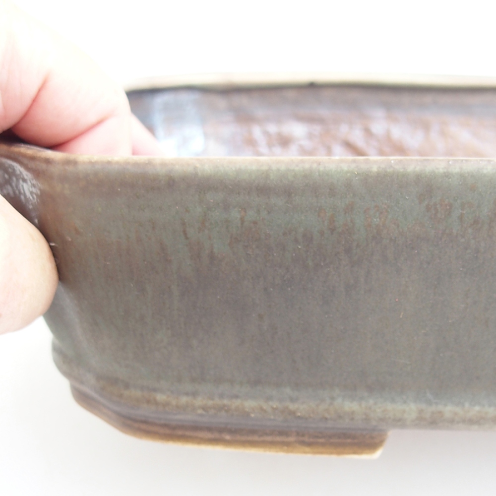 kerámia bonsai tál 24 x 20,5 x 6 cm, zöld