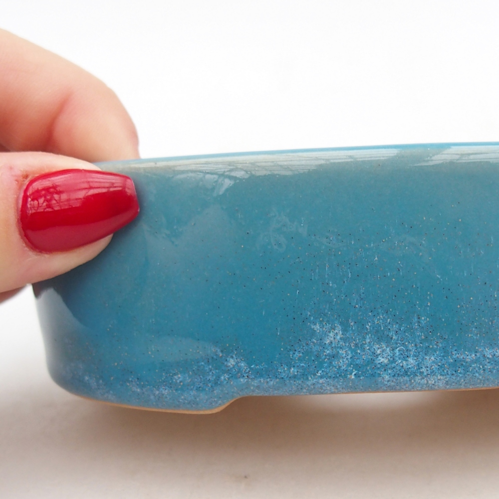 kerámia bonsai tál 12,5 x 10 x 3,5 cm, kék színben