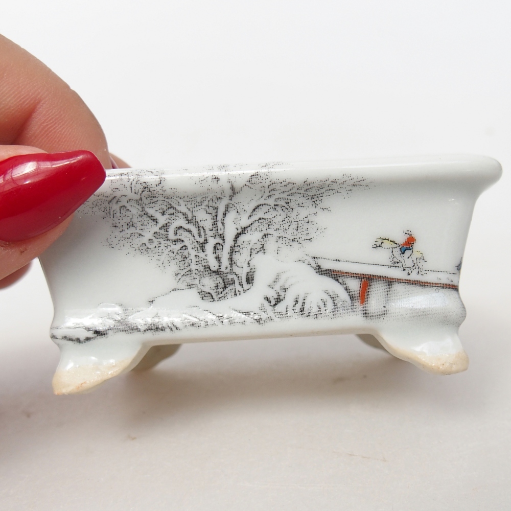 Mini bonsai tál 8 x 6 x 3 cm, fehér