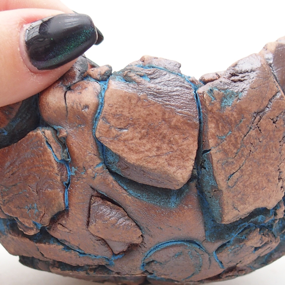 Kerámia kagyló 11,5 x 11 x 7,5 cm , kék színű