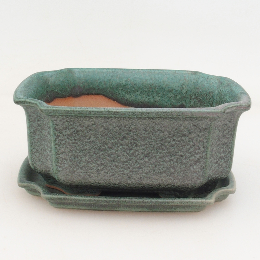 Bonsai tál + csészealj H01 - zöld