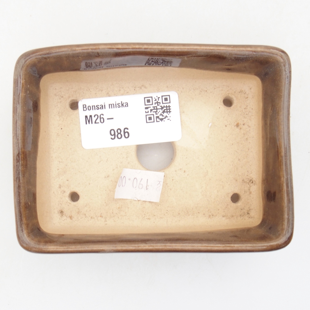 kerámia bonsai tál 10 x 7 x 3,5 cm, barna