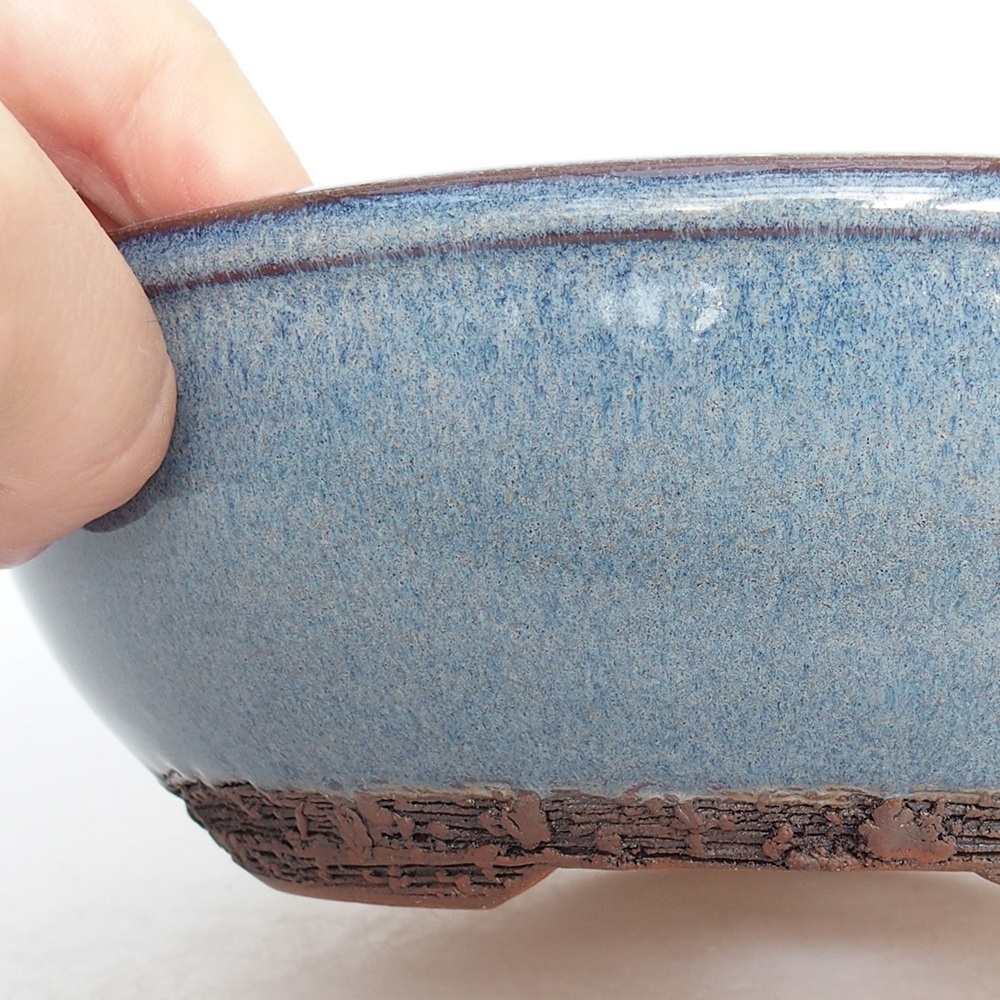 kerámia bonsai tál 19,5 x 19,5 x 6 cm, kék színben