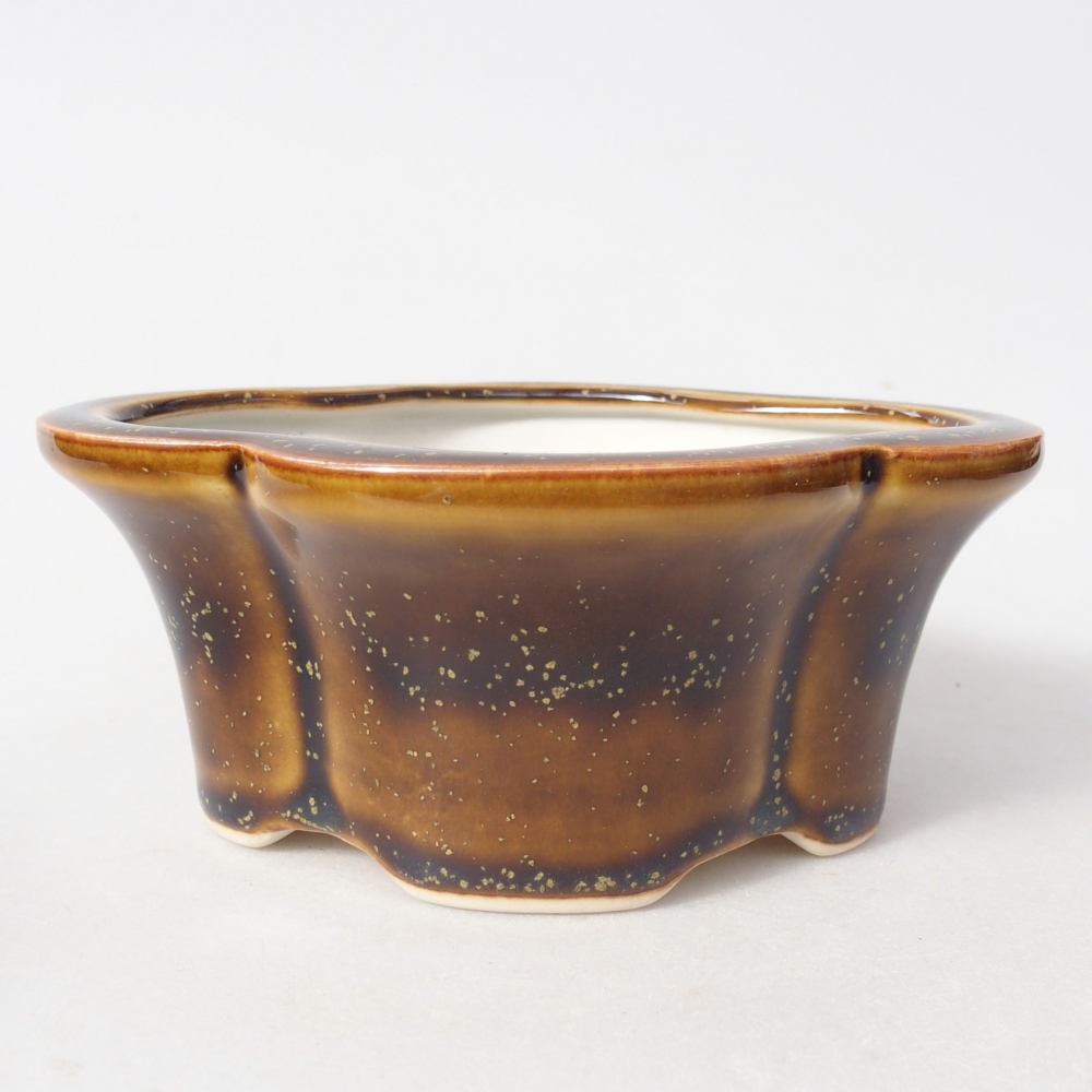 kerámia bonsai tál 12,5 x 10 x 5,5 cm, sárga