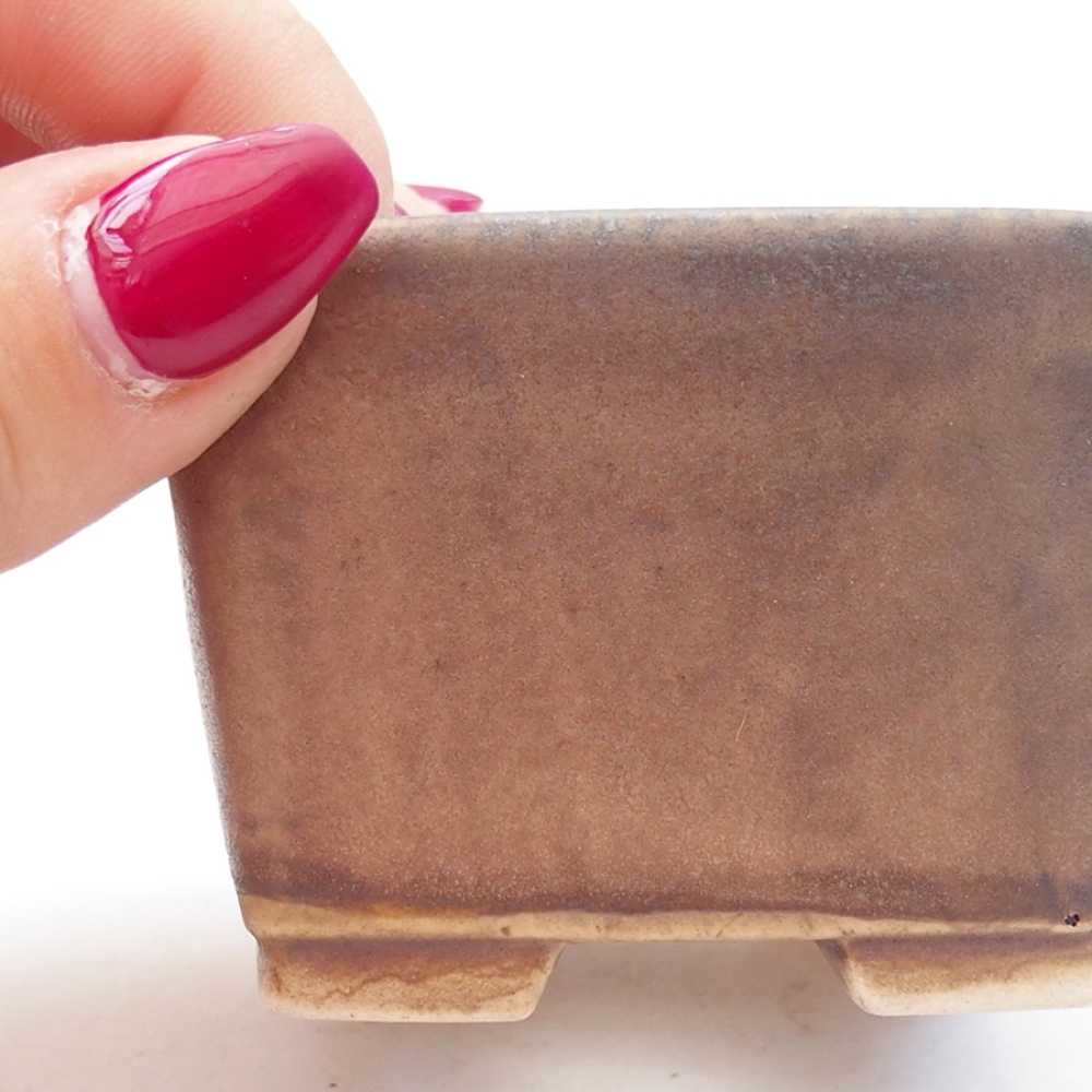 kerámia bonsai tál 6 x 6 x 4,5 cm, rózsaszínű