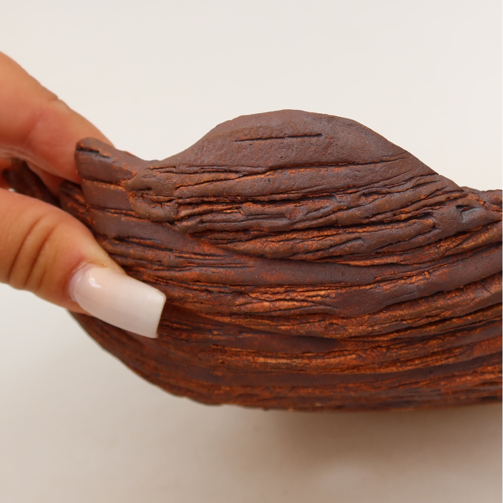 Kerámia héj  21,5 x 16,5 x 8 cm, barna színű