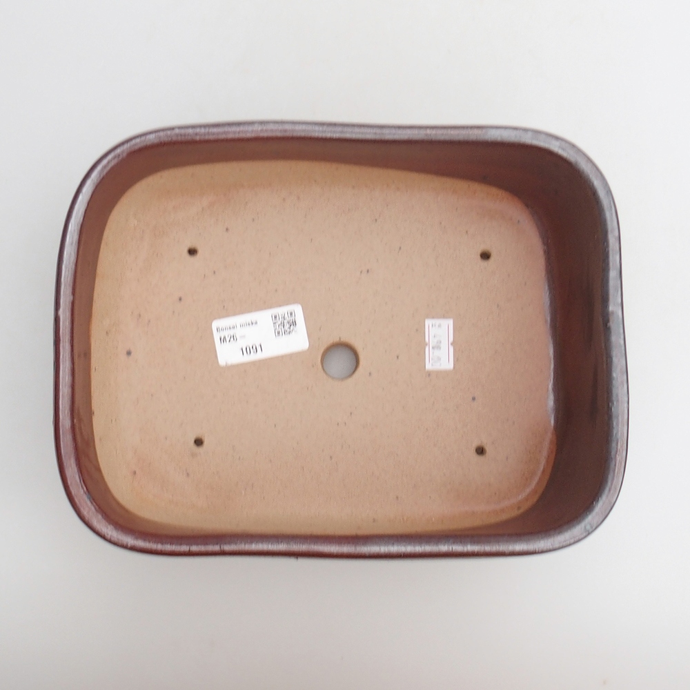 kerámia bonsai tál 23 x 17 x 7,5 cm, bordó színben