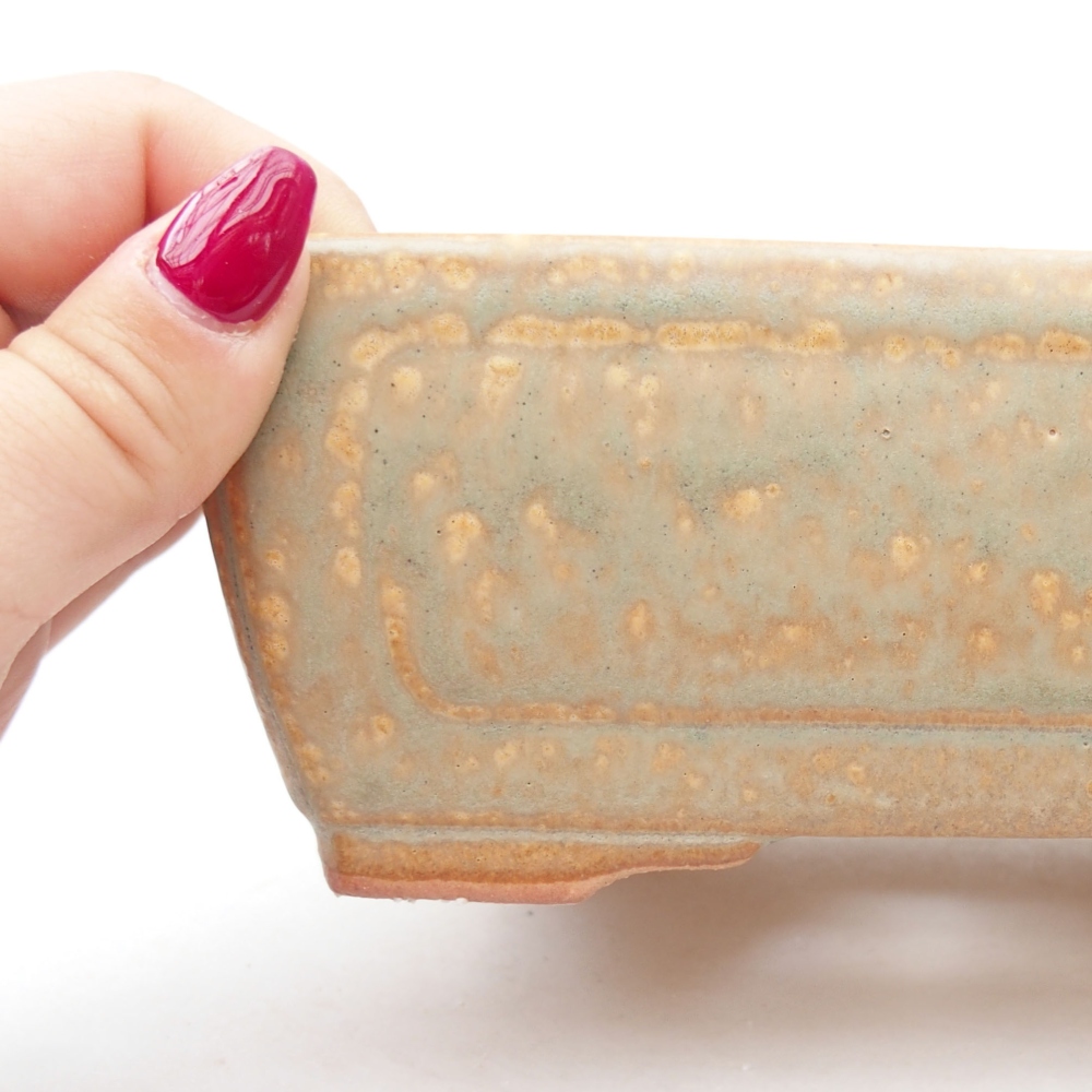 kerámia bonsai tál 16 x 12 x 6 cm, zöld