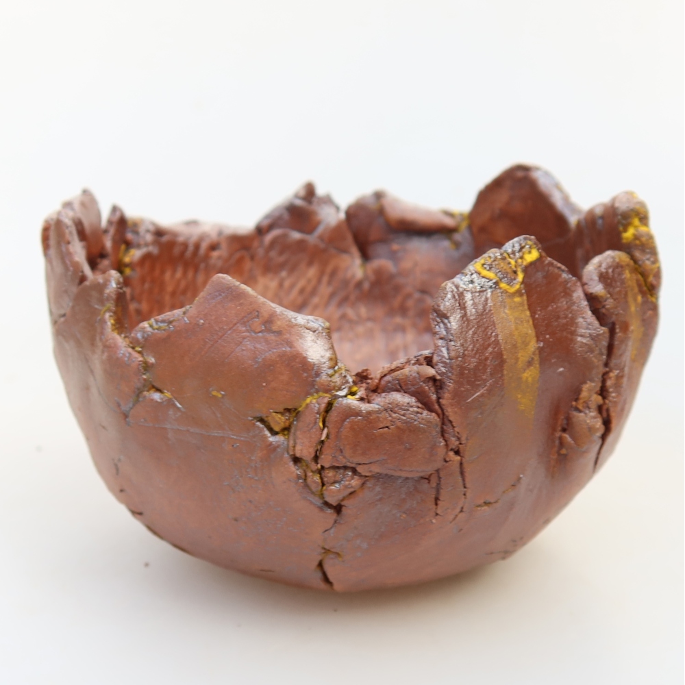 Kerámia héj  10 x 10 x 7 cm, sárga színű