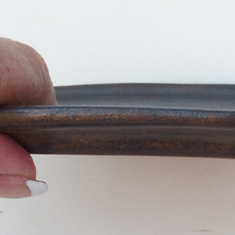 Kerámia tál H51 -18,5 x 14,5 x 1 cm - barna színben