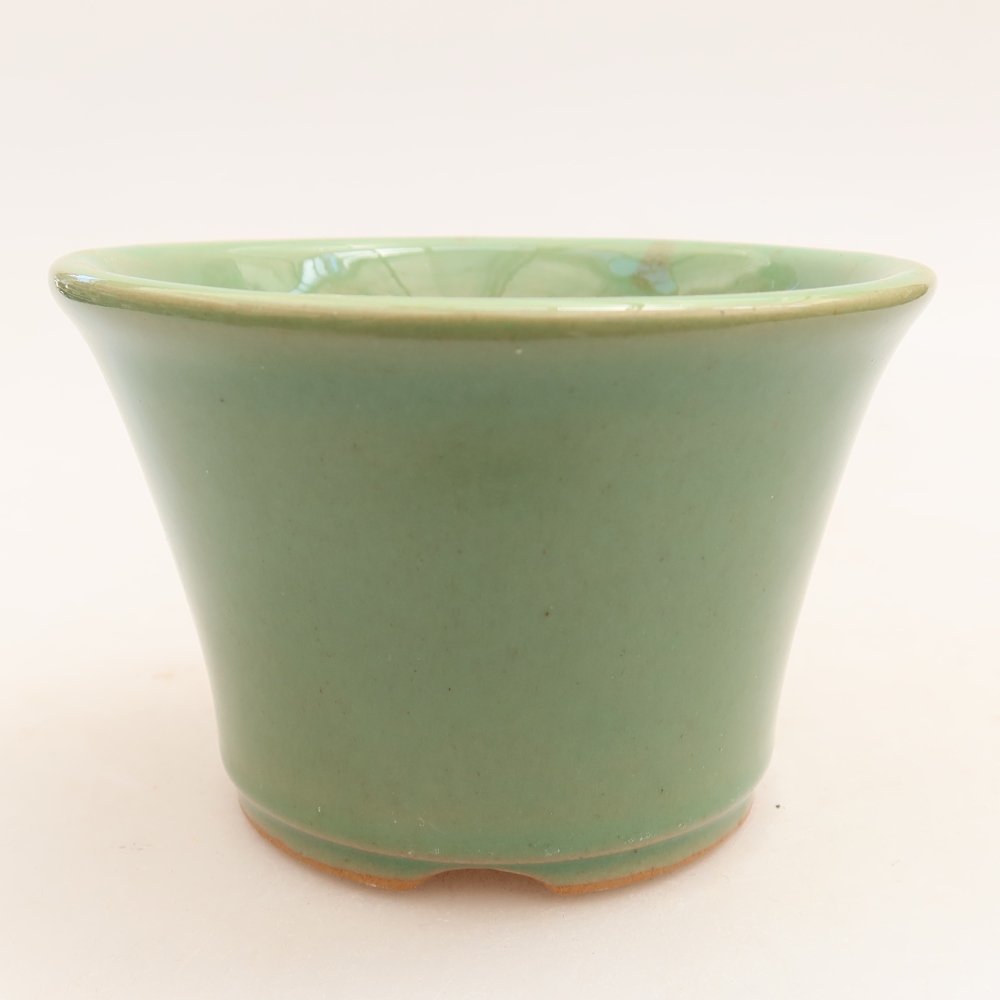 kerámia bonsai tál 11 x 11 x 7 cm, zöld
