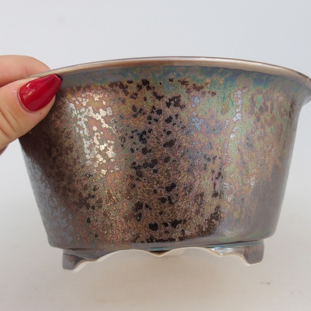 kerámia bonsai tál 16 x 16 x 8,5 cm, arany színben