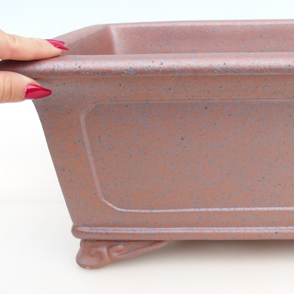 kerámia bonsai tál 41,5 x 29 x 17 cm , fém színű - CSAK SZEMÉLYES ELSZÁLLÍTÁS vagy raklapos szállítás