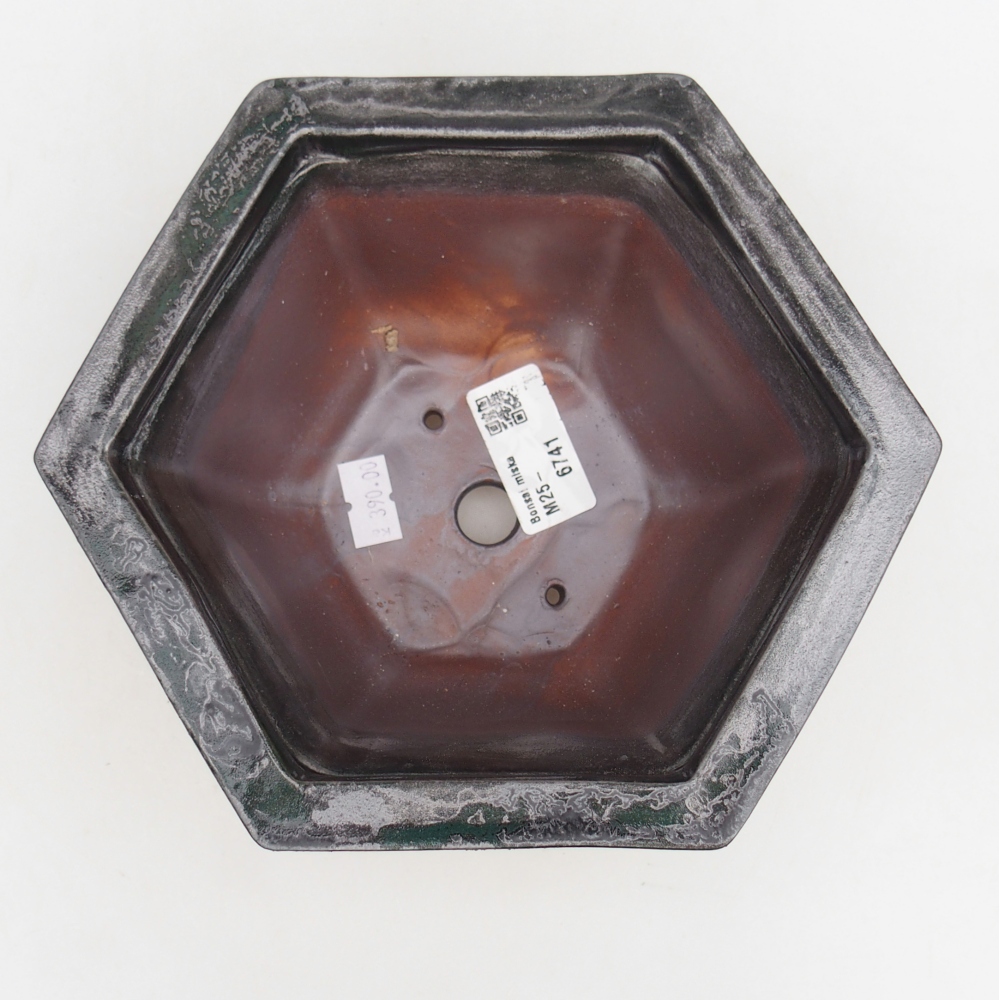 Kerámia bonsai tál 18,5 x 16,5 x 9 cm, fekete