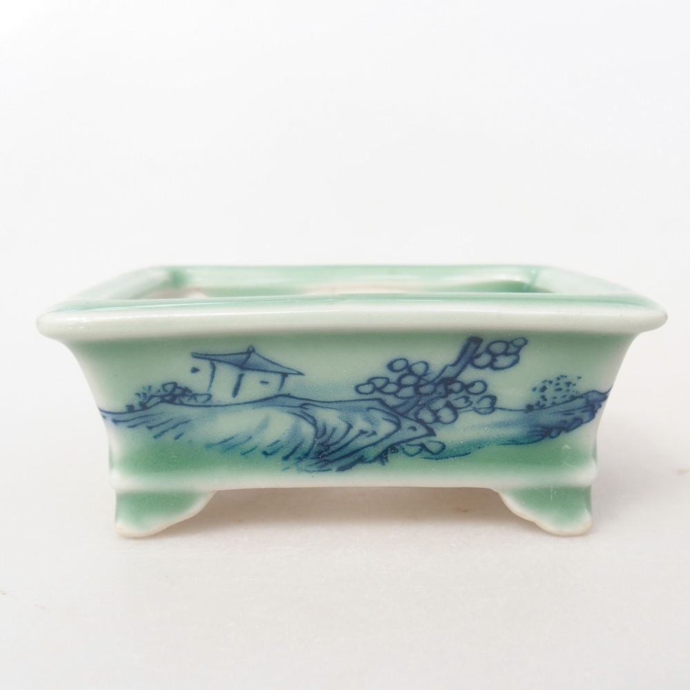 Mini bonsai tál 8 x 6 x 3 cm, zöld