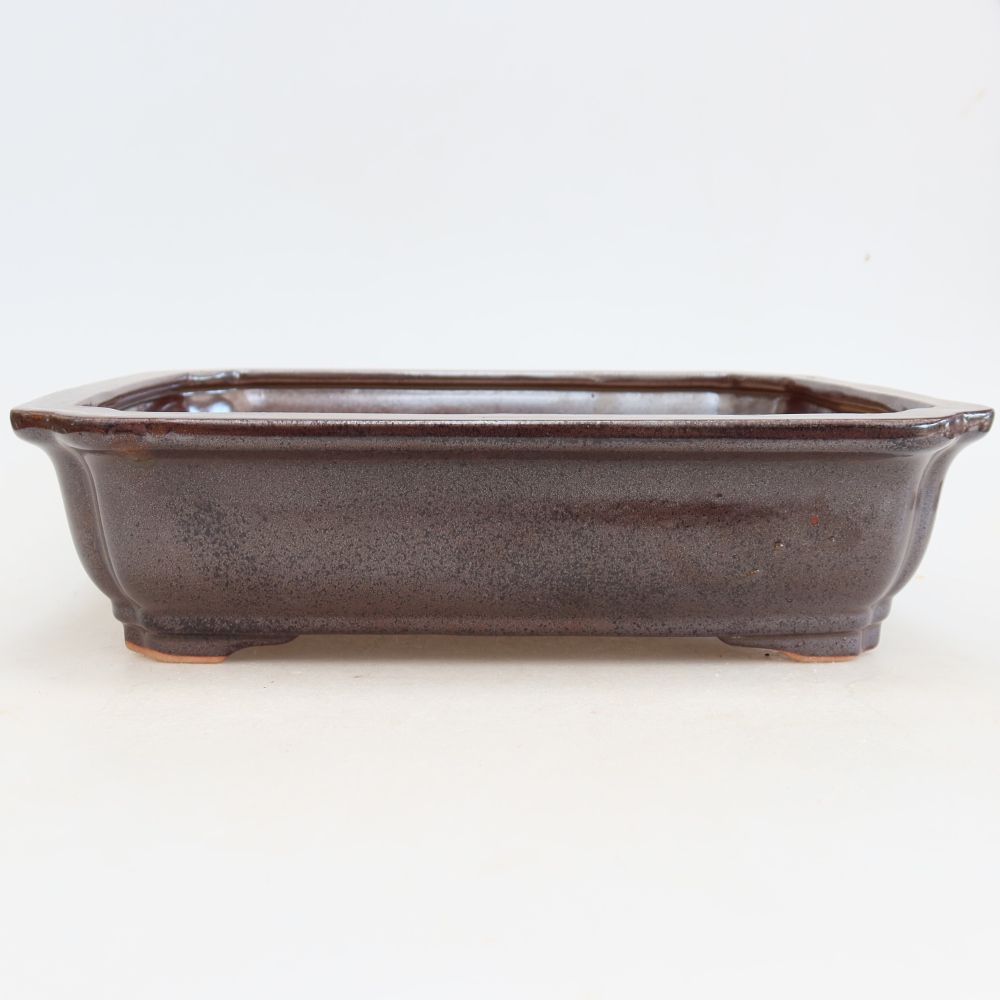 Kerámia bonsai-tál 27,5 x 21,5 x 7 cm, bordó színű