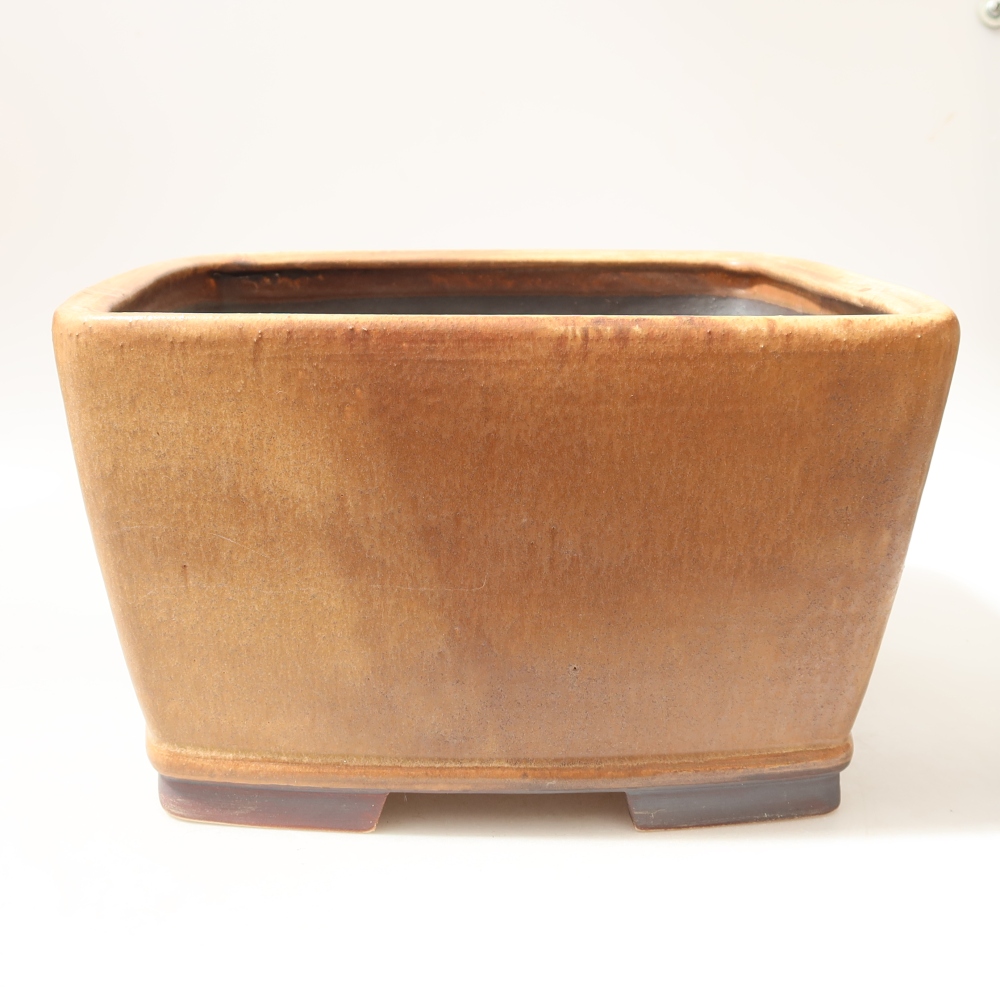 Kerámia bonsai tál, 26,5 x 26,5 x 15,5 cm, barna színű