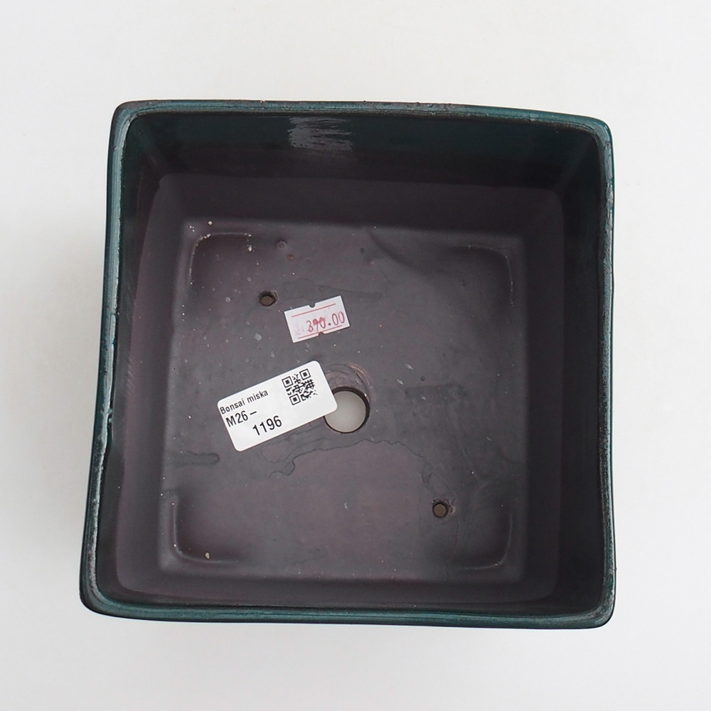 kerámia bonsai tál 15 x 15 x 10,5 cm, zöld
