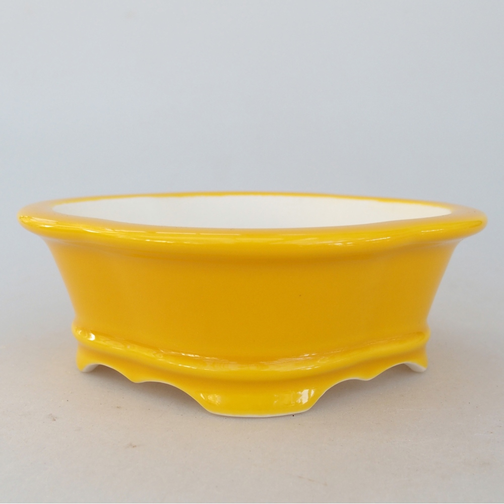 kerámia bonsai tál 13 x 12 x 5 cm, sárga