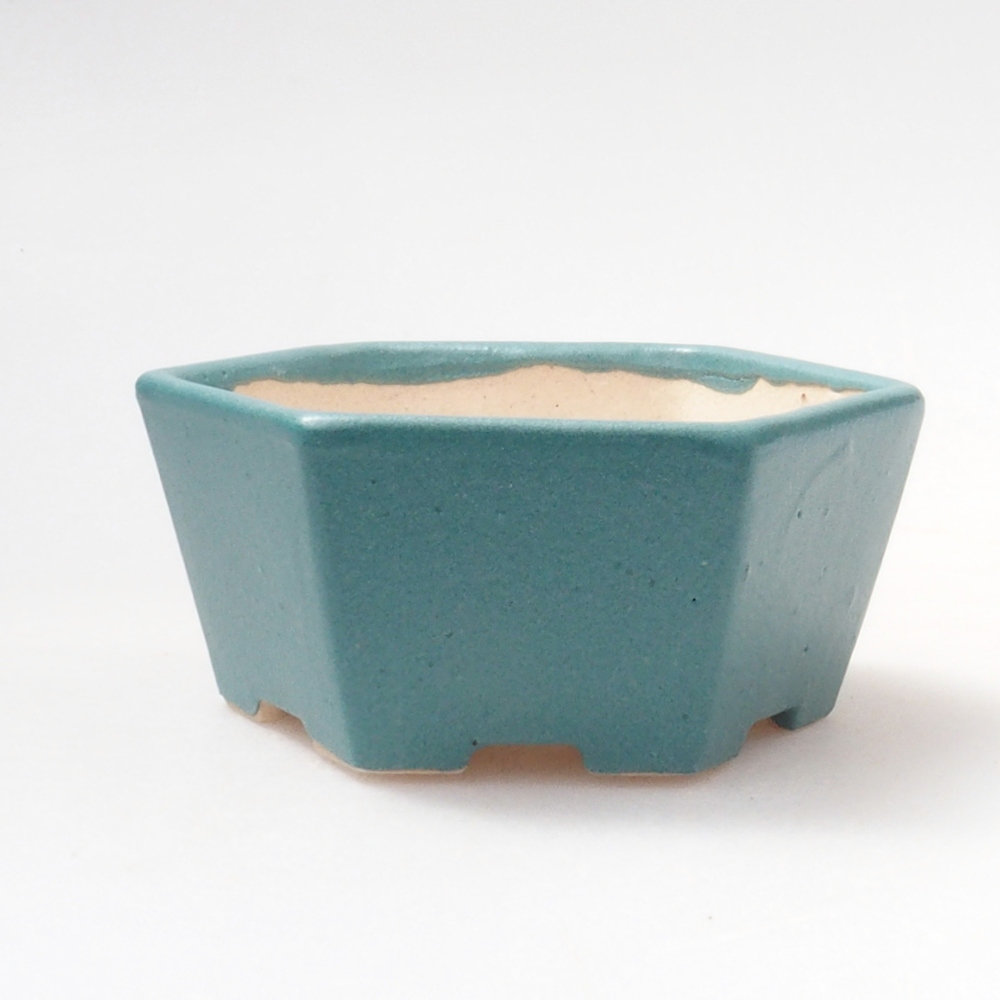 kerámia bonsai tál 6,5 x 5,5 x 4 cm, kék színben