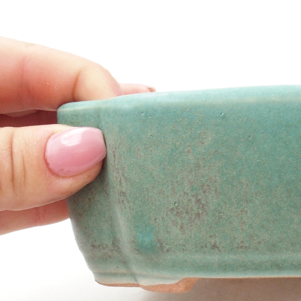 kerámia bonsai tál 18 x 13 x 5 cm, zöld