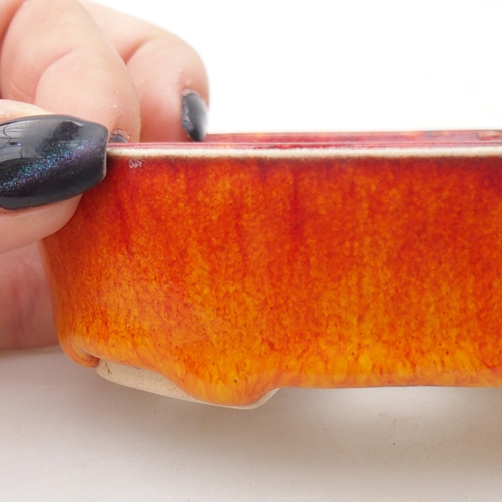 Mini bonsai tál 9,5 x 8,5 x 3 cm, narancssárga