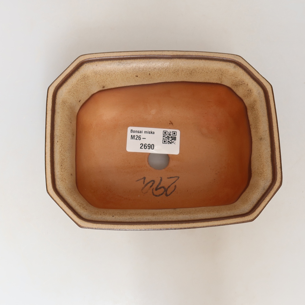 Kerámia tál  15 x 12 x 7 cm, bézs színű