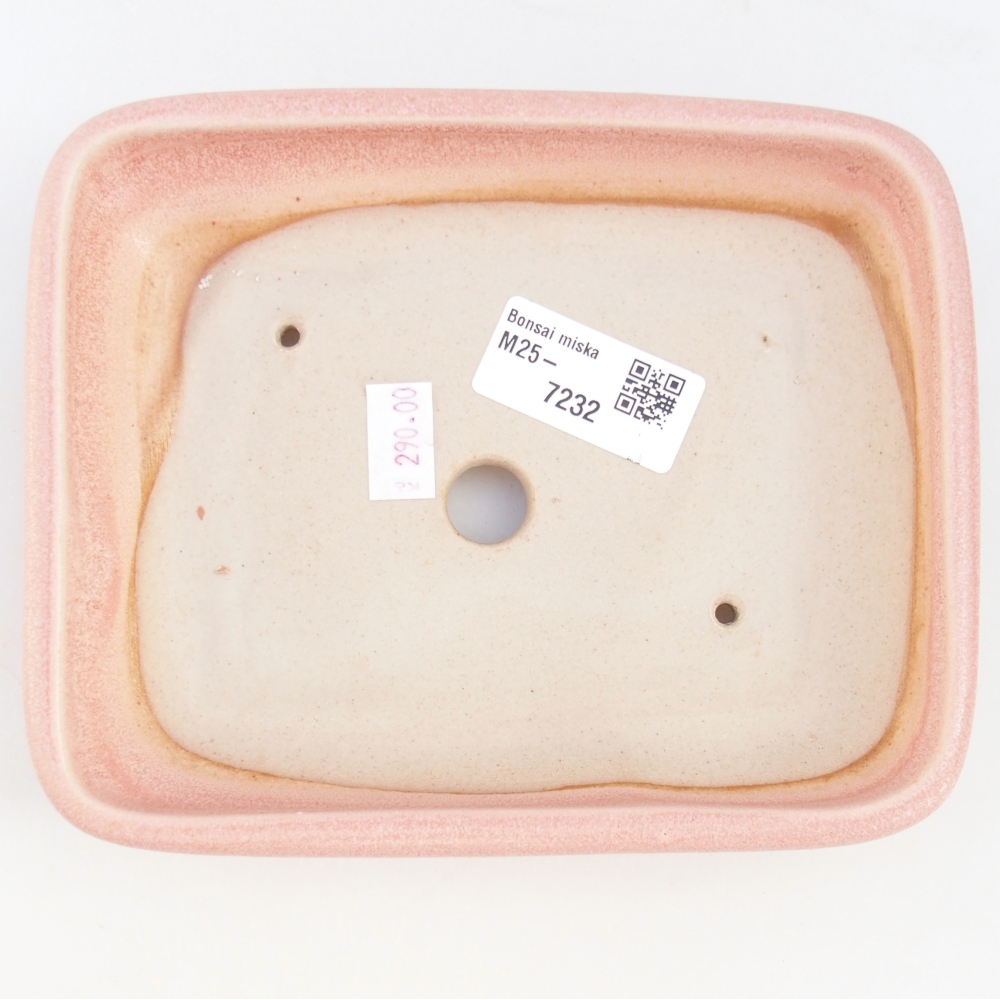 Kerámia bonsai tál 16,5 x 13,5 x 3,5 cm, rózsaszínű