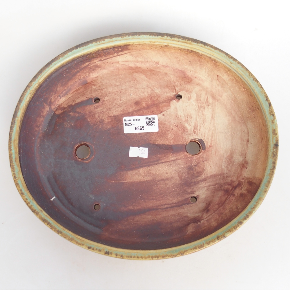 kerámia bonsai tál 28 x 24 x 6 cm, zöld