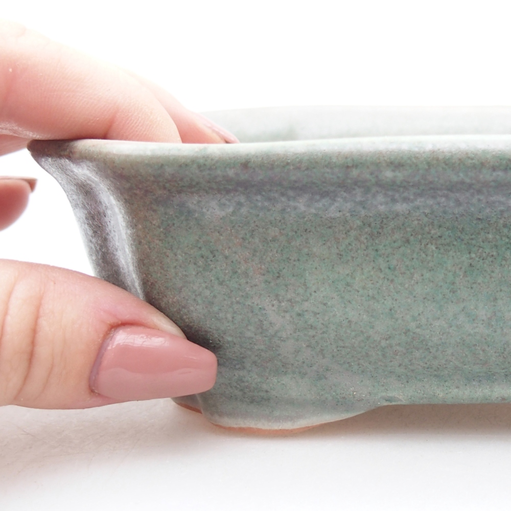 kerámia bonsai tál 15,5 x 12 x 4,5 cm, zöld