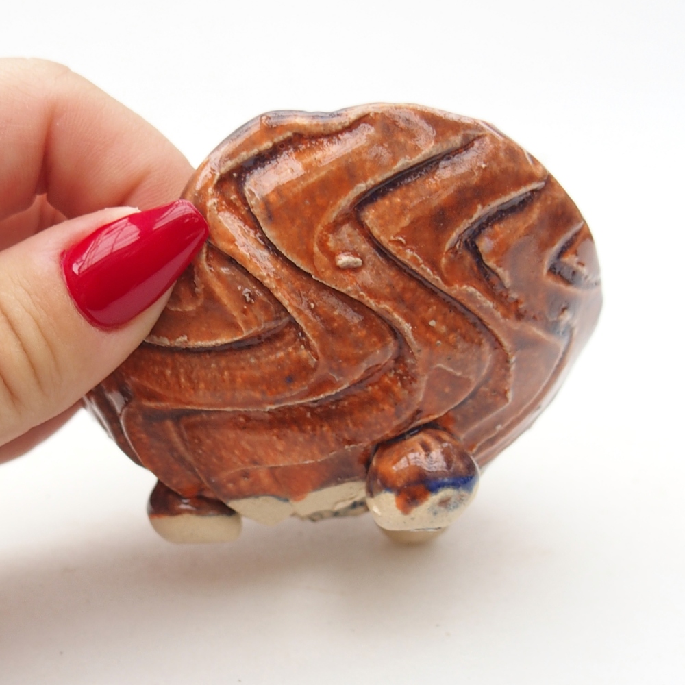 Kerámia kagyló 8 x 9,5 x 5 cm , narancssárga színű