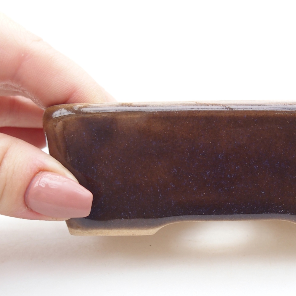 kerámia bonsai tál 10 x 7 x 3,5 cm, barna