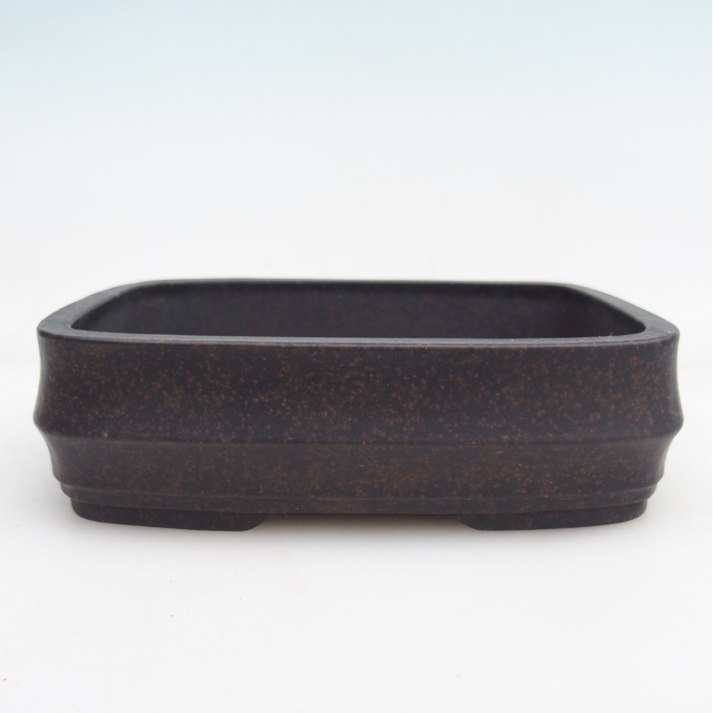 kerámia bonsai tál 14,5 x 10,5 x 4 cm, barnás okkersárga színben