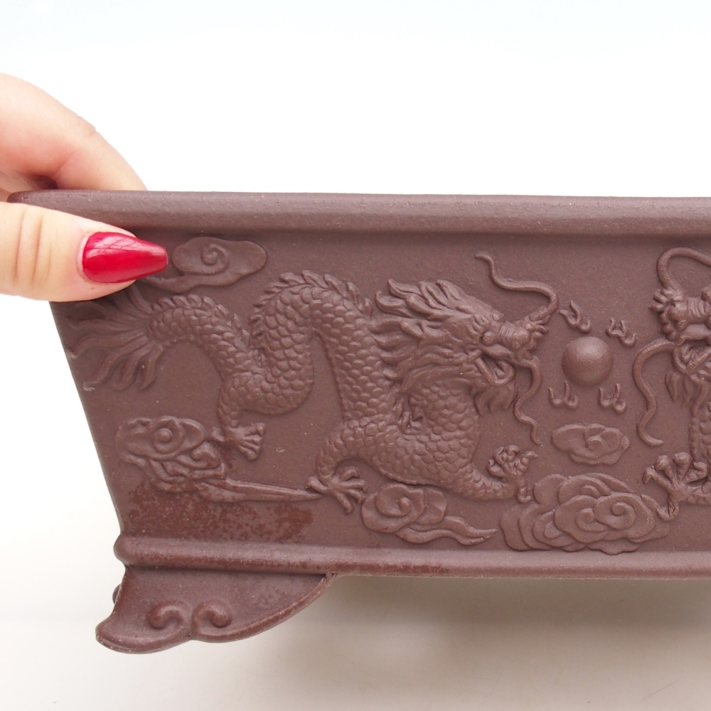 kerámia bonsai tál 27,5 x 20 x 11 cm, barna