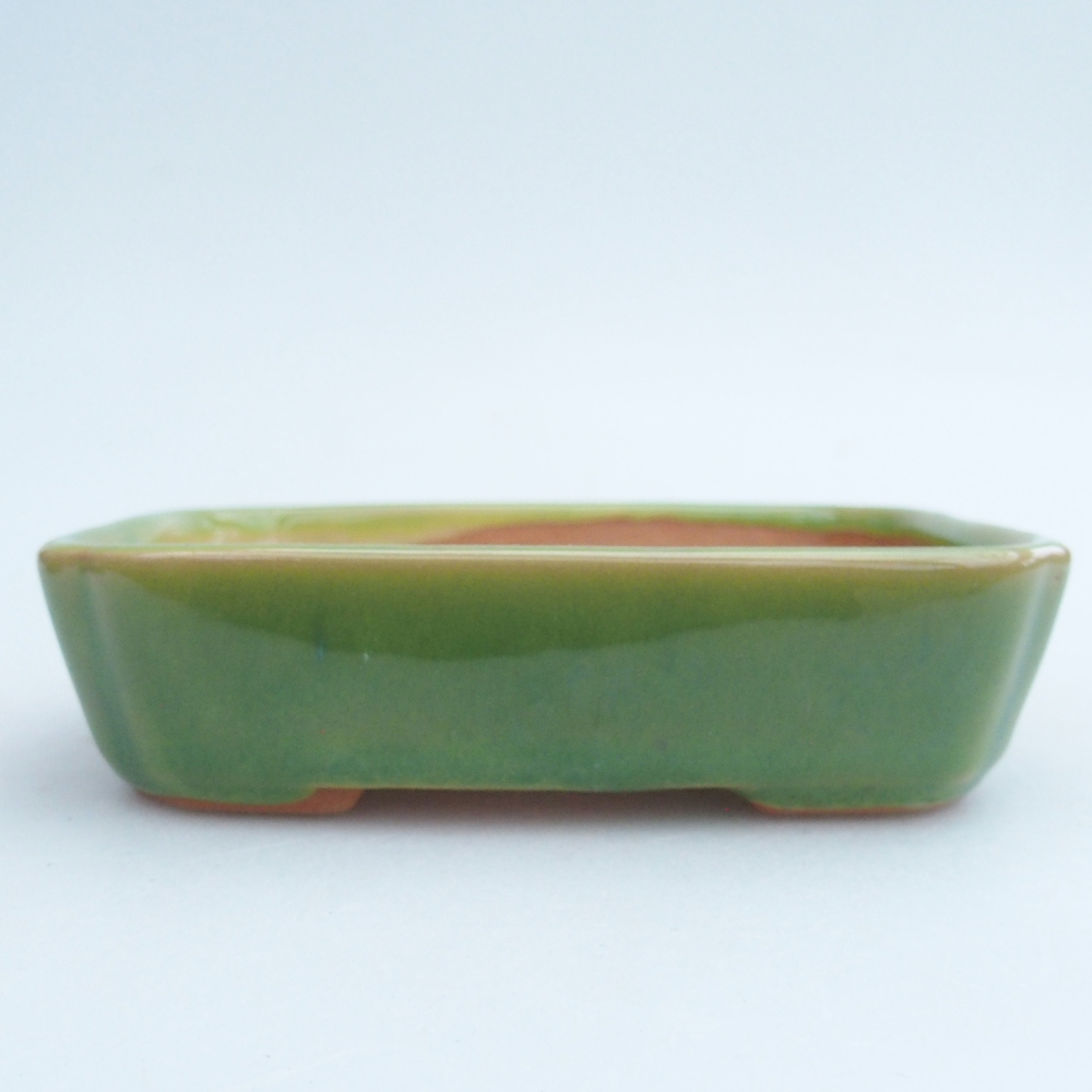kerámia bonsai tál 12 x 9 x 3 cm, zöld