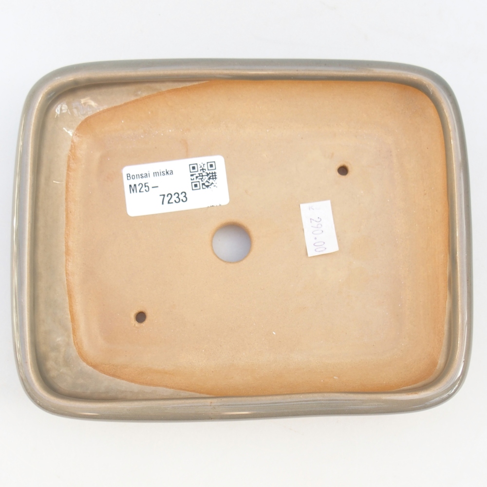 Kerámia bonsai tál 16,5 x 13,5 x 3,5 cm, szürke