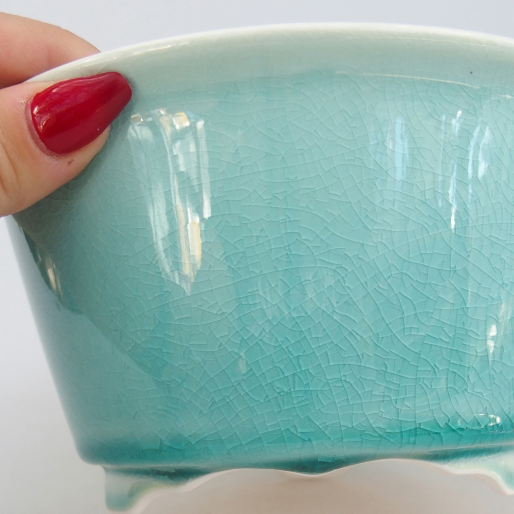 kerámia bonsai tál 16 x 16 x 8,5 cm, zöld