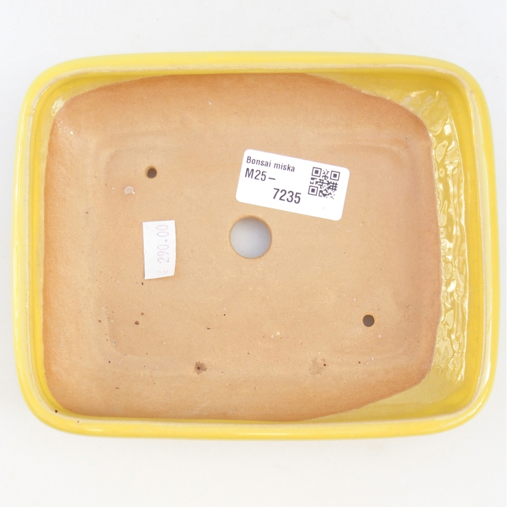 Kerámia bonsai tál 16,5 x 13,5 x 3,5 cm, sárga