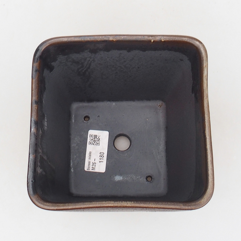 kerámia bonsai tál 14 x 14 x 15 cm, barna