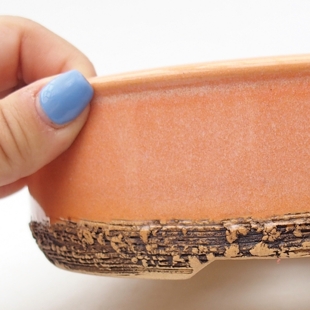 Kerámia bonsai tál 17,5 x 17,5 x 5 cm, narancssárga