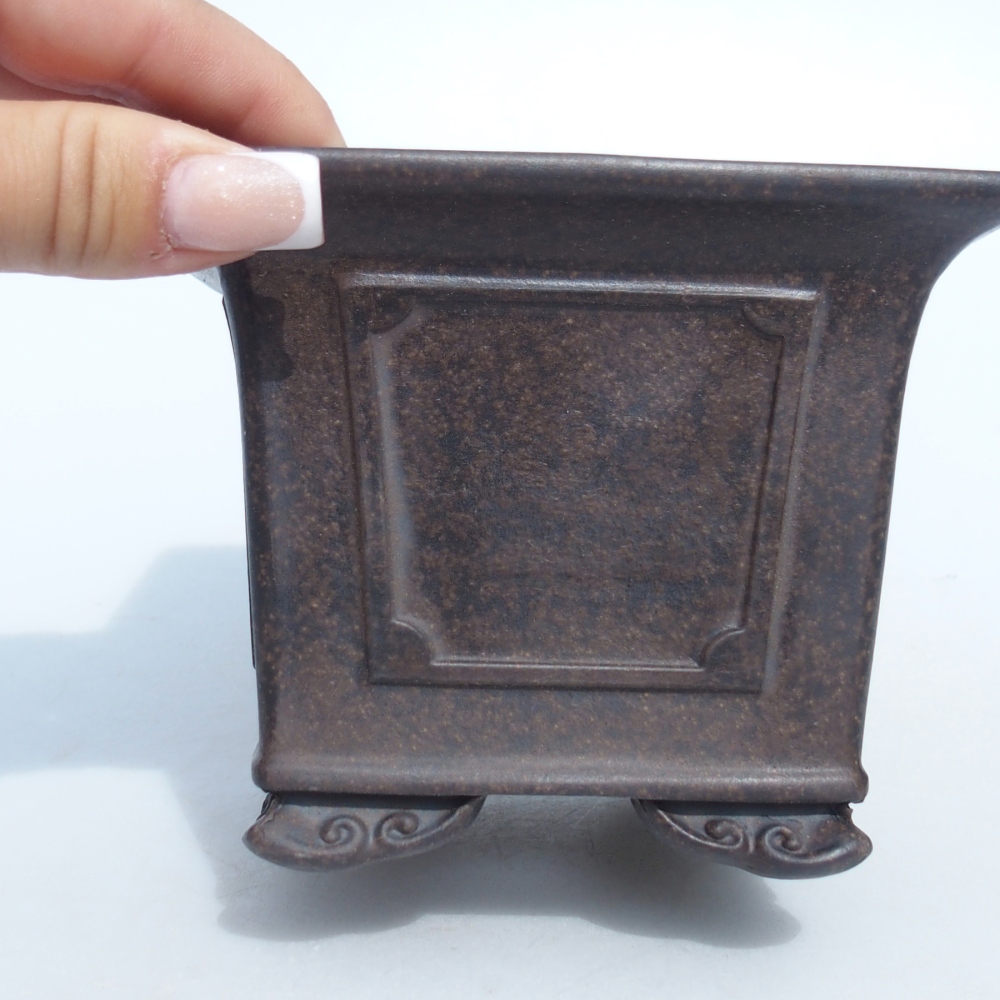 Tál 11,5 x 11,5 x 9 cm barna okkersárga