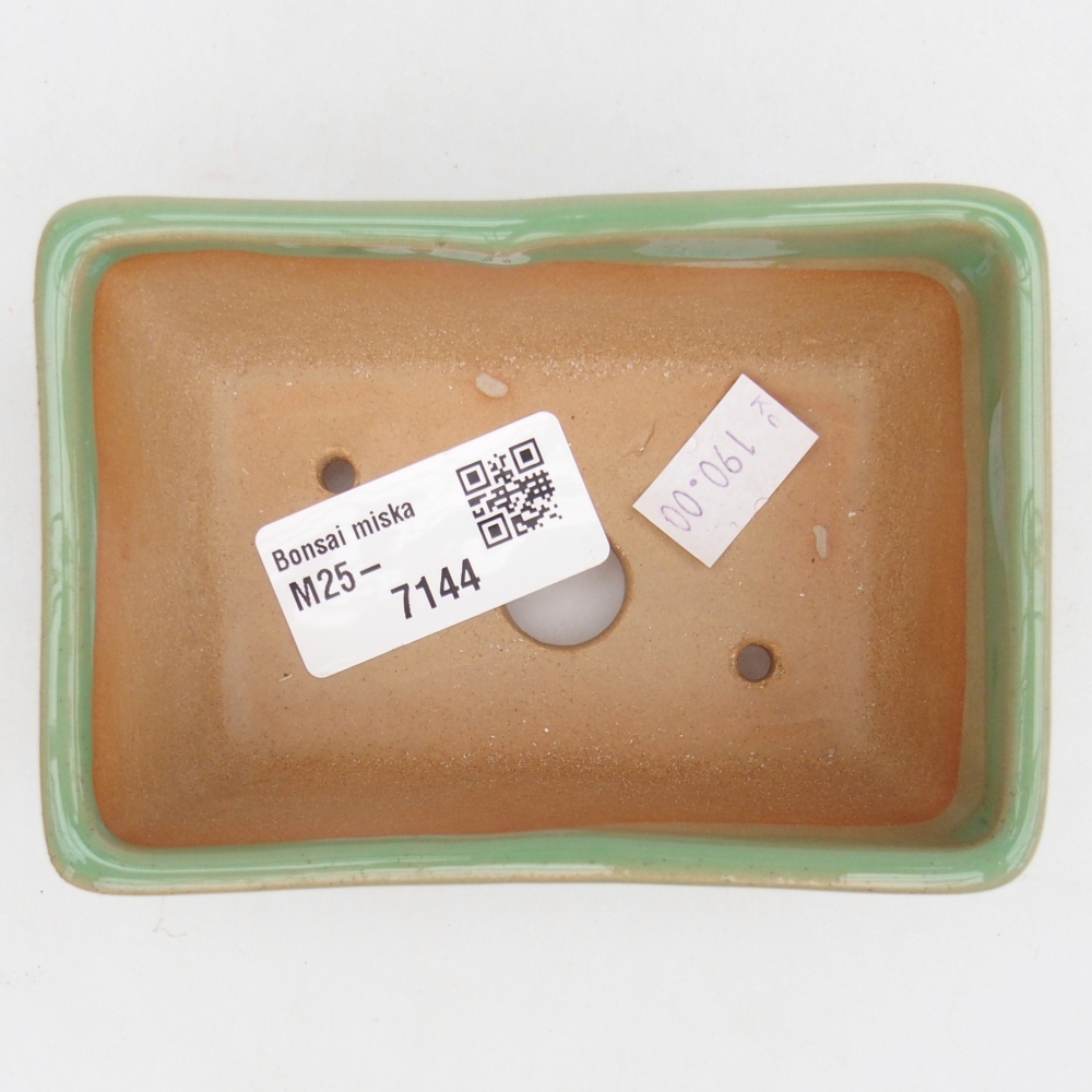 Kerámia bonsai tál 10,5 x 7,5 x 4,5 cm, zöld