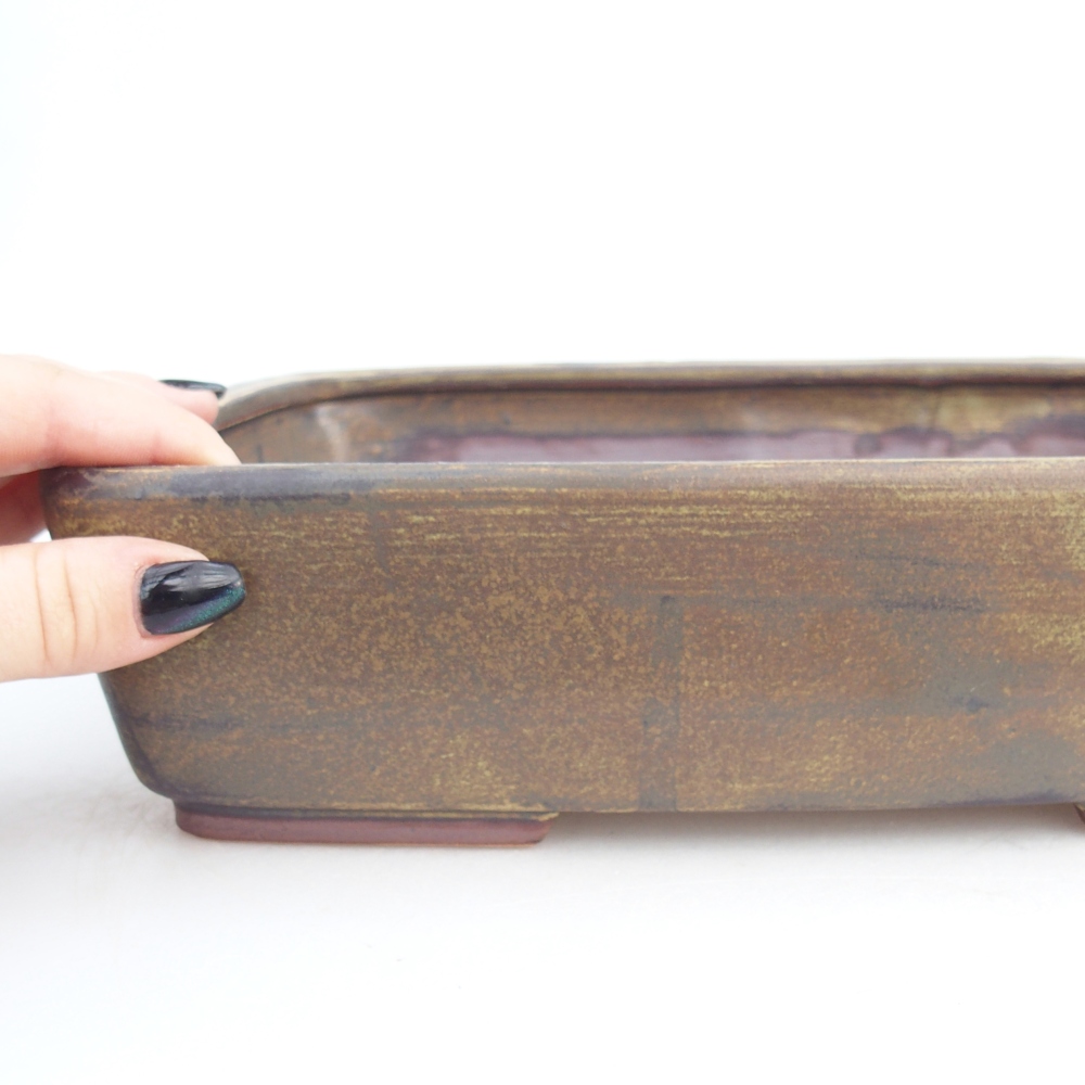 kerámia bonsai tál 26,5 x 20,5 x 7 cm, zöld