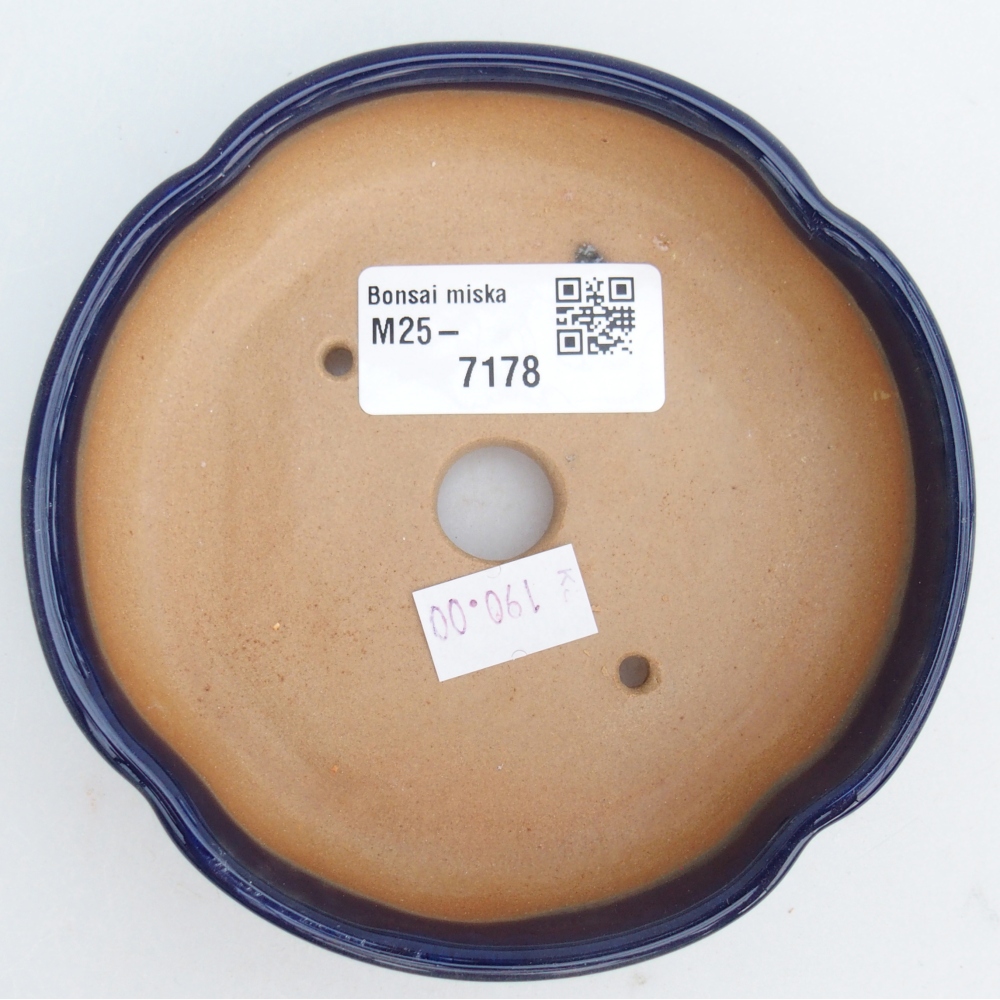 kerámia bonsai tál 11 x 11 x 3 cm, kék színben